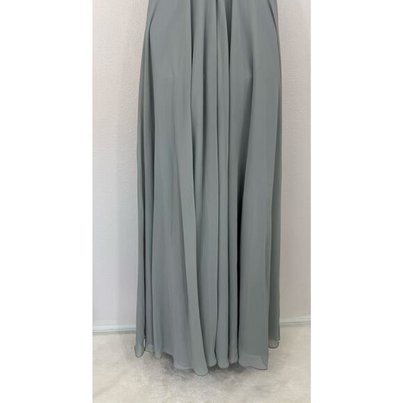 Jenny Yoo Mineral Gray Chiffon Maxi Dress NWT Size 4 ($285 Retail) - Picture 3 of 8